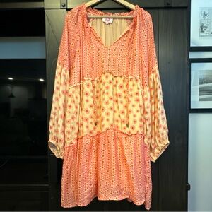Victoria Dunn 100% Cotton Dress Tunic Size XL EUC Floral